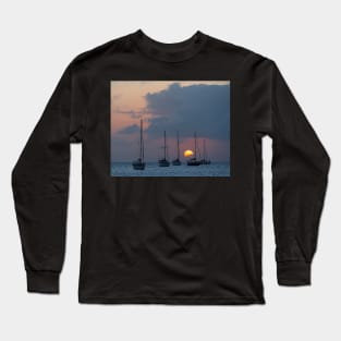 Beautiful Gros Islet Sunset Castries Saint Lucia Caribbean Long Sleeve T-Shirt